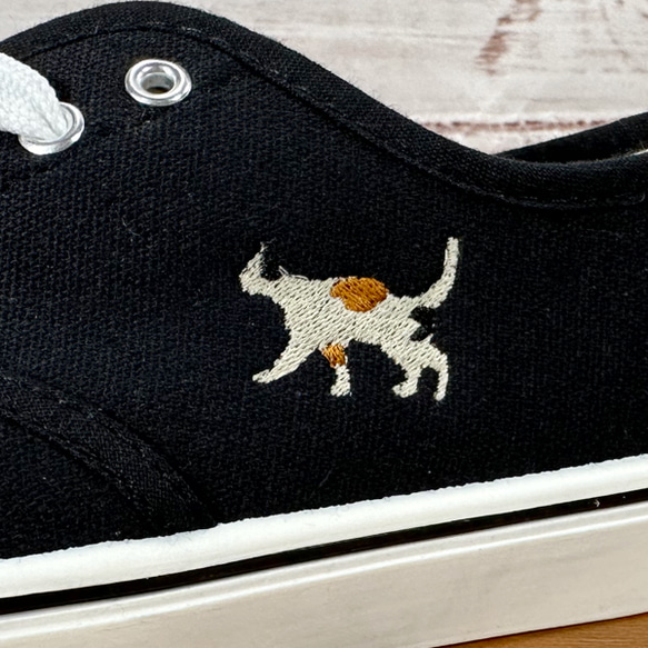 [特價] [包郵] 一點貓咪剪影刺繡帆布運動鞋辦公鞋 第3張的照片