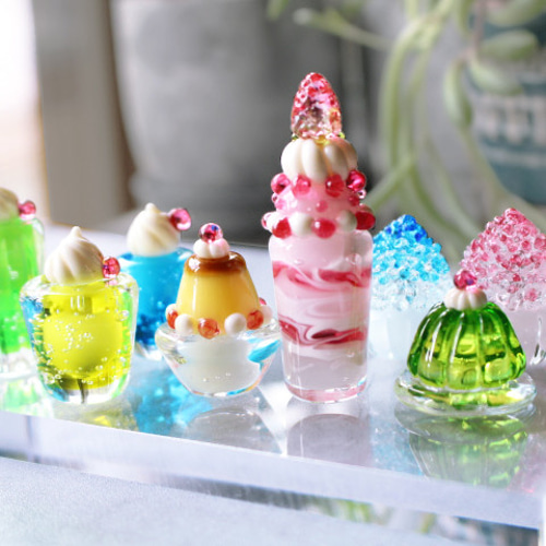 ガラス細工 ミニチュア レトロ レトロ ミニチュア飾り 置物