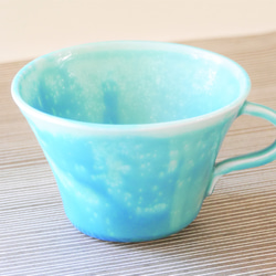 【モネの池色のティーカップ】陶器 贈り物 水 空 海 蒼 碧 宇宙 ギフト コーヒー ワケありな逸品 16枚目の画像