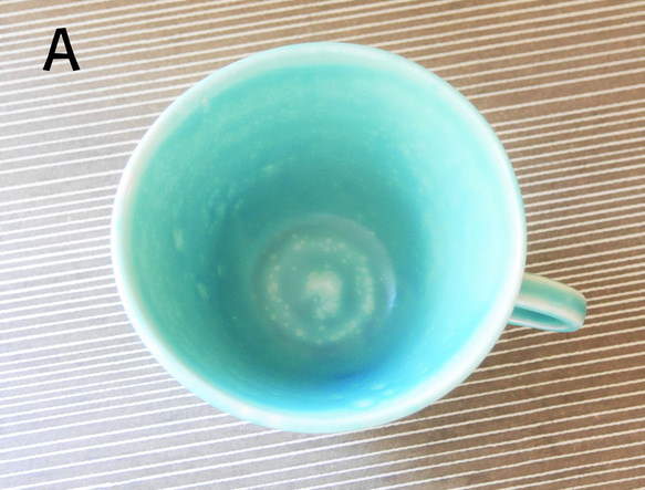 【モネの池色のティーカップ】陶器 贈り物 水 空 海 蒼 碧 宇宙 ギフト コーヒー ワケありな逸品 3枚目の画像