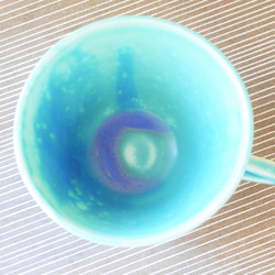 【モネの池色のティーカップ】陶器 贈り物 水 空 海 蒼 碧 宇宙 ギフト コーヒー ワケありな逸品 12枚目の画像