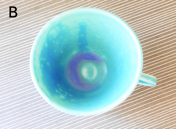 【モネの池色のティーカップ】陶器 贈り物 水 空 海 蒼 碧 宇宙 ギフト コーヒー ワケありな逸品 12枚目の画像
