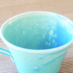 【モネの池色のティーカップ】陶器 贈り物 水 空 海 蒼 碧 宇宙 ギフト コーヒー ワケありな逸品 13枚目の画像