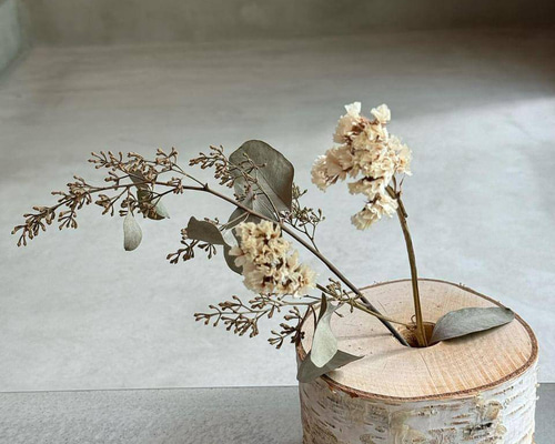 Felestoインテリア】 ドライフラワー用ベース 白樺 花瓶