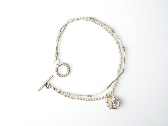 -Pearl・Silver- 'double' bracelet 6枚目の画像