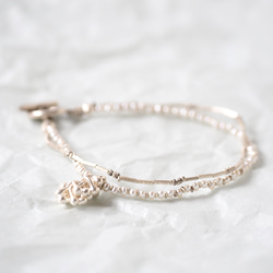 -Pearl・Silver- 'double' bracelet 3枚目の画像