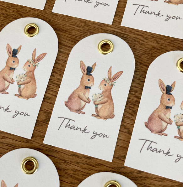 ウサギのサンキュータグ】10枚入り 名入れ可 プチギフト ウェディング