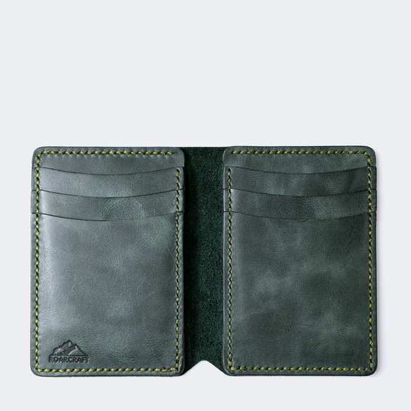 縦型 二つ折り 革製カードケース / 財布 10枚目の画像