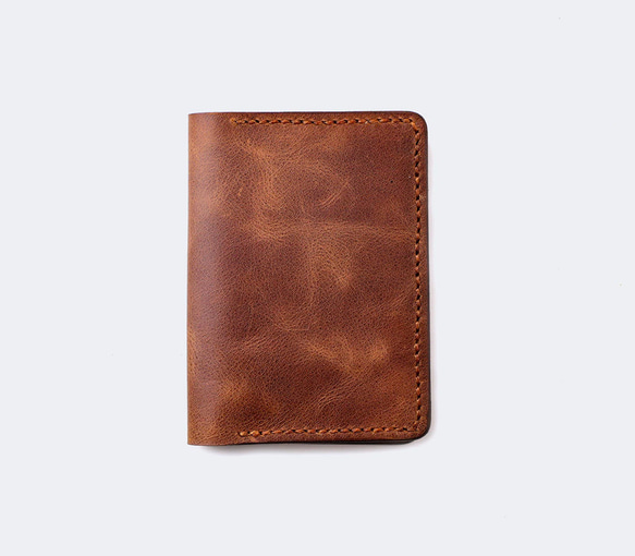 縦型 二つ折り 革製カードケース / 財布 3枚目の画像