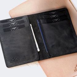 縦型 二つ折り 革製カードケース / 財布 6枚目の画像