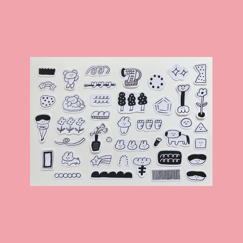 確認用♡Type6♡手描き　フレークシール らくがきシール6（フレークシール） シール・ステッカー POET. 通販