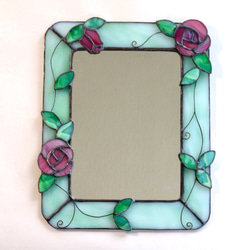 バラの壁掛け鏡 ステンドグラスオブジェ バラの壁掛け鏡 ステンドグラスオブジェ 楽天市場】ステンド