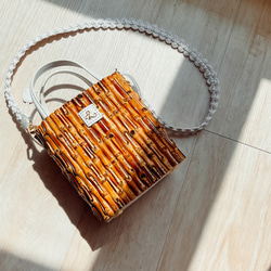 BAMBOO - Bucket Hand Bag 竹 -  水桶型竹袋, 手工縫製, 索口袋開關, 手提肩背兩用. 第1張的照片