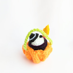 【受注制作】ハロウィン☆パンダさんとかぼちゃの小かご 5枚目の画像