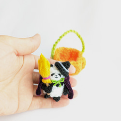 【受注制作】ハロウィン☆パンダさんとかぼちゃの小かご 7枚目の画像