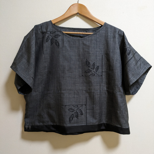 SOLD 着物リメイク ブラウス 大島紬 FREE SIZE ブラウス さら