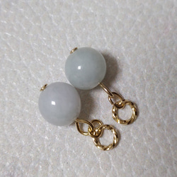 糸魚川翡翠　8mm　天然石　ピアリングチャーム　ピアスチャーム　♡希少ストーン　金具変更、ピアス金具変更可　 6枚目の画像