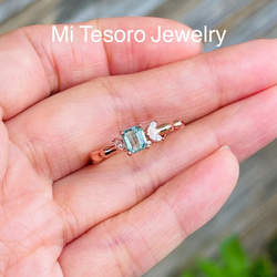 Mi Tesoro シルバー925 青色トルマリンー調節指輪/天然藍色碧璽戒指 第1張的照片
