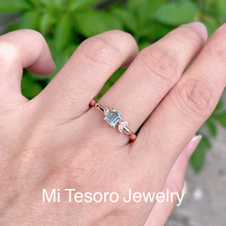 Mi Tesoro シルバー925 青色トルマリンー調節指輪/天然藍色碧璽戒指 第5張的照片