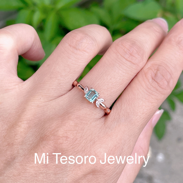 Mi Tesoro シルバー925 青色トルマリンー調節指輪/天然藍色碧璽戒指 第5張的照片
