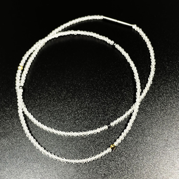 【クリアに光り輝く】K18ビーズ カットクリスタル ヘマタイト 磁気 ネックレス ＳＰＫｎ４ 最高の贈り物 3枚目の画像