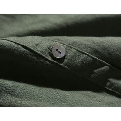 夏 3色 レディース フレンチ リネン シャツ 七分袖 ブラウス スタンドカラー ブラウス ポケット付き 8枚目の画像