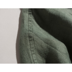 夏 3色 レディース フレンチ リネン シャツ 七分袖 ブラウス スタンドカラー ブラウス ポケット付き 6枚目の画像
