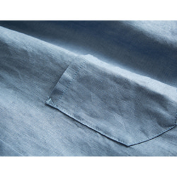 夏  3色 レディース フレンチ リネン シャツ  七分袖 ブラウス  スタンドカラー ブラウス  ポケット付き 7枚目の画像