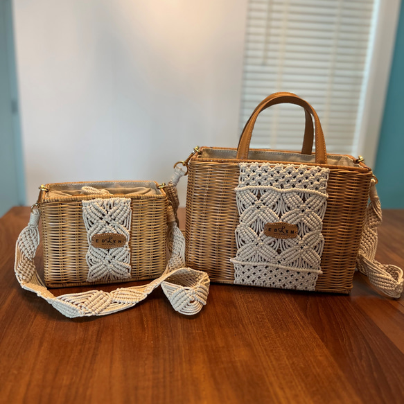 RATTAN - Small Shoulder Bag 籐編-小號籐籃, 索口袋開關 第3張的照片