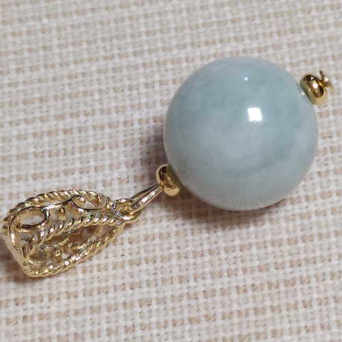 オーダー】→お作り【送料無料】糸魚川翡翠 14mm ペンダントトップ