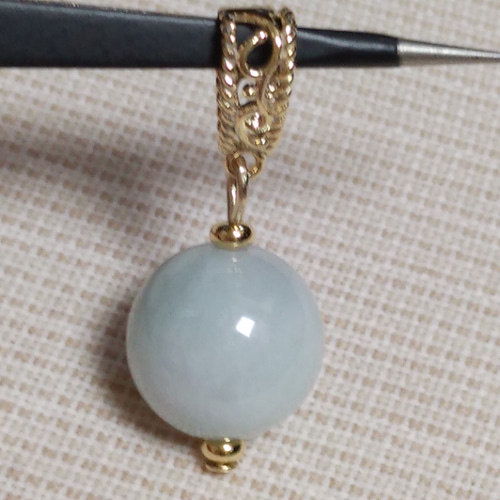 糸魚川青翡翠 18金ペンダント12mmx10mm HC0301 【稀少】 新潟県