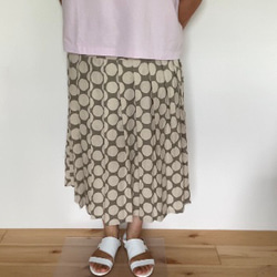 プリーツスカート水玉　綿麻素材ノスタルジックスカート 16枚目の画像