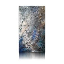 【原画】「輪廻」 F4  抽象画 アクリルガッシュ キャンバス ブルー 青 アート 画家 一点物 インテリア モダン 4枚目の画像