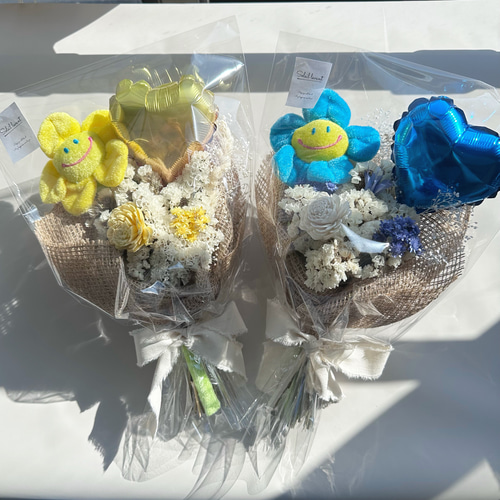 バルーンフラワーブーケ ドライフラワー スマイルフラワー 花束 人形