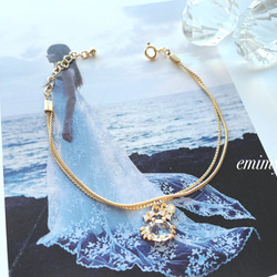 Cute Crystal Crab Gold Bracelet 1枚目の画像