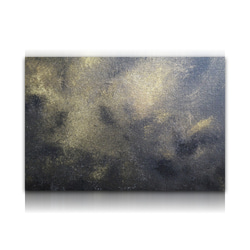 【原画】「星の光」 F4 アクリル画 抽象画 キャンバス ラメ 天使 ゴールド 夜 宇宙 夜空 コスモ 7枚目の画像