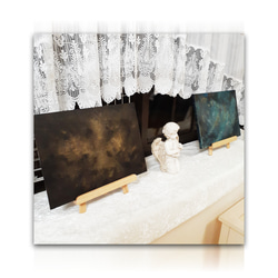 【原画】「星の光」 F4 アクリル画 抽象画 キャンバス ラメ 天使 ゴールド 夜 宇宙 夜空 コスモ 8枚目の画像