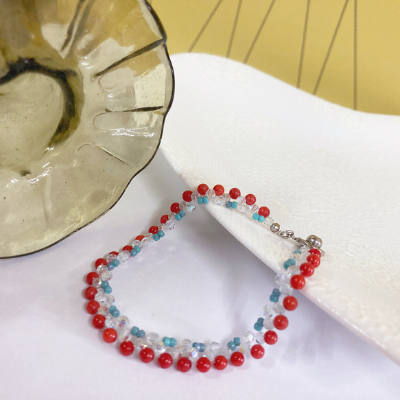 (HK$250)Cherry Coral Swarovski Bracelet 第3張的照片