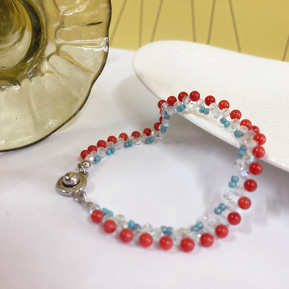 (HK$250)Cherry Coral Swarovski Bracelet 第1張的照片