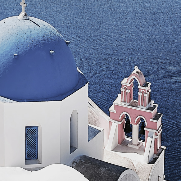 華麗的希臘海岸線藍白/室內海報外國藝術/5158 第8張的照片