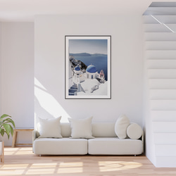 華麗的希臘海岸線藍白/室內海報外國藝術/5158 第7張的照片