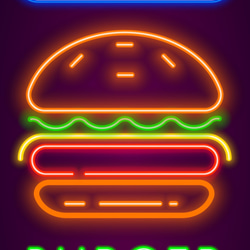 【Lサイズ】ハンバーガー ホットドック カフェ バー パブ ダイナー ランプ 看板 置物 アメリカン雑貨 ライトBOX 6枚目の画像