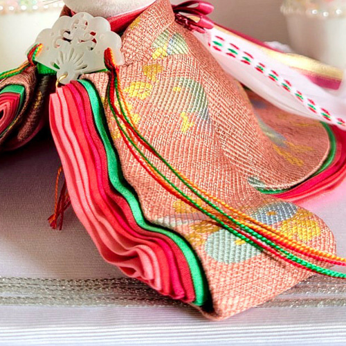 624 おひなさま 小さな着せ替えお着物〈お姫様〉十二単 正絹珊瑚色地に