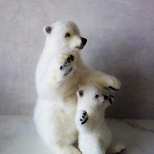 ホッキョクグマ シロクマ フィギュア 置物 レジン製 北極熊 動物園