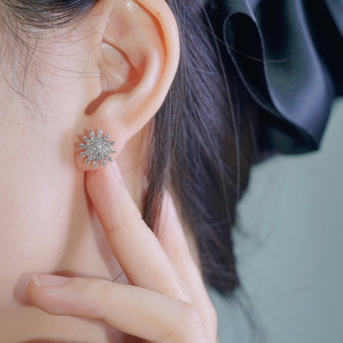 天然ダイヤモンドピアス1ct k18 ピアス（スタッド・一粒） パール 
