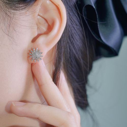 天然ダイヤモンドピアス1ct　k18