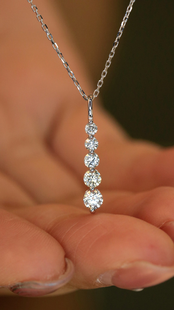 天然ダイヤモンドネックレス0.45ct k18 ネックレス・ペンダント パール 