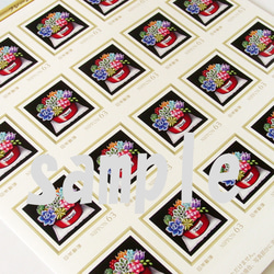 オリジナルデザイン63円切手5枚・多肉植物・ポット・カラフル・みずみずしい・寄せ植え・彩り・鮮やか・かわいい・パステル画 2枚目の画像