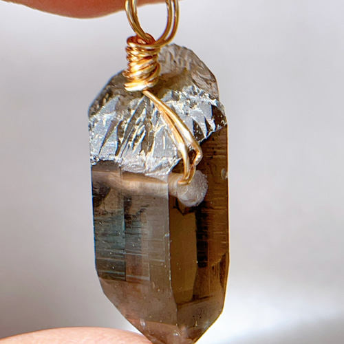 ガウリシャンカール産 スモーキークォーツ ダブルポイント カテドラル