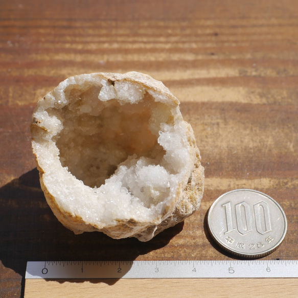 天然石ミニジオード約47g(モロッコ産)約51×46×38mm 手のひらサイズ晶洞[geo-230810-03] 18枚目の画像